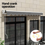 Instahut Retractable Folding Arm Awning Manual Sunshade 4.5Mx3M Grey - Rear View