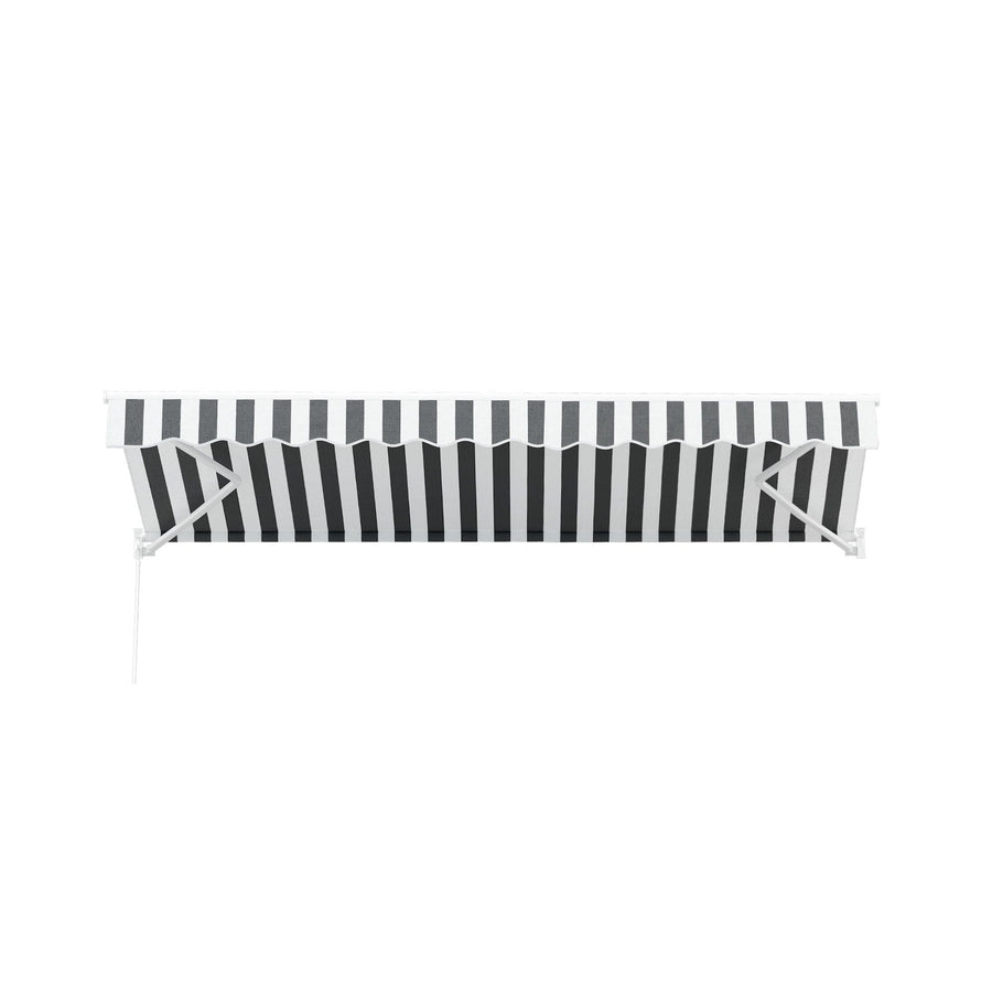 Instahut Retractable Folding Arm Awning Manual Sunshade 4.5Mx3M Grey White