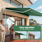 Instahut Retractable Folding Arm Awning Manual Sunshade 5Mx3M Dark Green - Extra Image