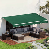 Instahut Retractable Folding Arm Awning Manual Sunshade 5Mx3M Dark Green - Extra Image
