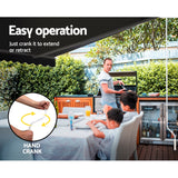 Instahut Retractable Folding Arm Awning Manual Sunshade 5Mx3M Grey - Top-Down View