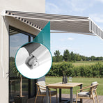 Instahut Retractable Folding Arm Awning Manual Sunshade 5Mx3M Grey White