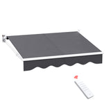Instahut Retractable Folding Arm Awning Motorised Sunshade 2Mx1.5M Grey - Close-Up Angle