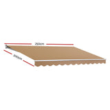 Instahut Retractable Folding Arm Awning Motorised Remoter Sunshade 2.5Mx2M Beige - Front View