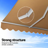 Instahut Retractable Folding Arm Awning Motorised Remoter Sunshade 2.5Mx2M Beige - Rear View
