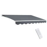 Instahut Retractable Folding Arm Awning Motorised Sunshade 2.5Mx2M Grey - Low Angle