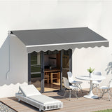 Instahut Retractable Folding Arm Awning Motorised Sunshade 3M X 2M Grey - Close-Up Angle