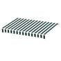 Instahut Motorised Retractable Folding Arm Awning 3m x 2.5m, Green White, Remote and Hand Crank