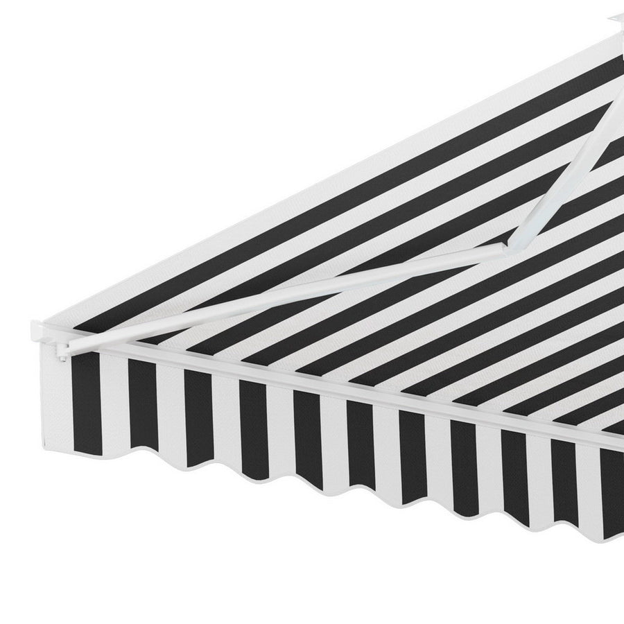 Instahut Retractable Folding Arm Awning Motorised Sunshade 3Mx2.5M Grey White, image 3