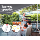 Instahut Retractable Folding Arm Awning Motorised Sunshade 3Mx2.5M Pearl Grey - Top-Down View