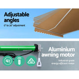 Instahut Retractable Folding Arm Awning Motorised Sunshade 4Mx2.5M Beige - Top-Down View