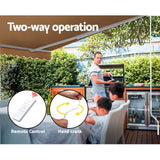 Instahut Retractable Folding Arm Awning Motorised Sunshade 4Mx2.5M Beige - 45-Degree Angle