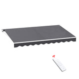 Instahut Retractable Folding Arm Awning Motorised Sunshade 4Mx2.5M Grey - Close-Up Angle