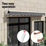 Instahut Retractable Folding Arm Awning Motorised Sunshade 4Mx2.5M Grey - Rear View