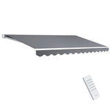 Instahut Retractable Folding Arm Awning Motorised Sunshade 4Mx2.5M Pearl Grey - Close-Up Angle
