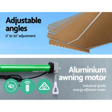 Instahut Retractable Folding Arm Awning Motorised Sunshade 4Mx3M Beige - Top-Down View