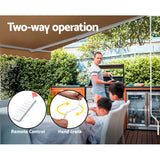 Instahut Retractable Folding Arm Awning Motorised Sunshade 4Mx3M Beige - 45-Degree Angle