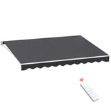 Instahut Retractable Folding Arm Awning Motorised Sunshade 4Mx3M Grey - Close-Up Angle