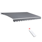 Instahut Retractable Folding Arm Awning Motorised Sunshade 4Mx3M Pearl Grey - Close-Up Angle