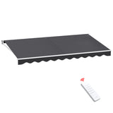 Instahut Retractable Folding Arm Awning Motorised Sunshade 4.5Mx2.5M Grey - Close-Up Angle