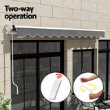 Instahut Retractable Folding Arm Awning Motorised Sunshade 4.5Mx2.5M Grey - Rear View