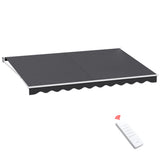 Instahut Retractable Folding Arm Awning Motorised Sunshade 4.5Mx3M Grey - Close-Up Angle