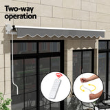 Instahut Retractable Folding Arm Awning Motorised Sunshade 4.5Mx3M Grey - Rear View