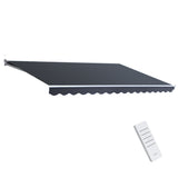 Instahut Retractable Folding Arm Awning Motorised Sunshade 5Mx3M Grey - Close-Up Angle