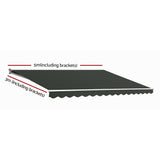 Instahut Retractable Folding Arm Awning Motorised Sunshade 5Mx3M Grey - Front View