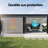 Instahut 3X2.5M HDPE Straight Drop Awning Outdoor Roller Blind Shade Screen Grey - 45-Degree Angle