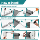 Instahut 3X2.5M HDPE Straight Drop Awning Outdoor Roller Blind Shade Screen Grey - Close-Up Angle