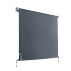 Instahut grey retractable outdoor blind, 1.5m x 2.5m, aluminium frame with polyester screen