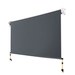 Instahut grey retractable outdoor blind, 1.5m x 2.5m, aluminium frame with polyester screen, screen lowered on a patio