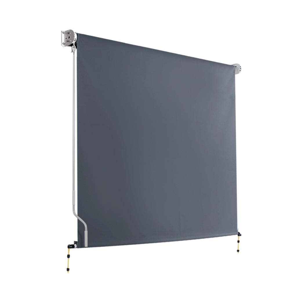 Instahut 1.8X2.5M Outdoor Blinds Awning Roll Down Canopy Retractable Outdoor Blinds Window Shade Gre