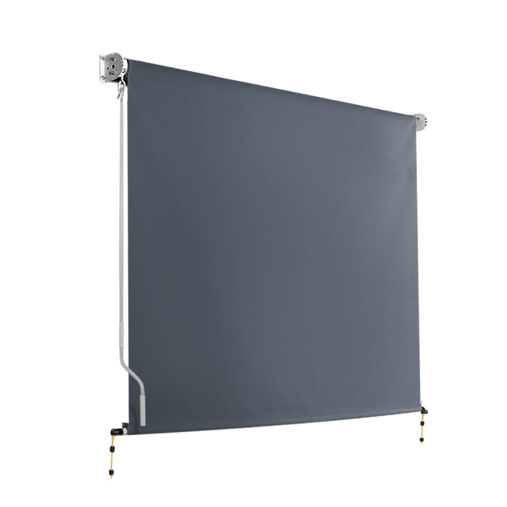 Instahut 2.1X2.5M Outdoor Blinds Awning Roll Down Canopy Retractable Outdoor Blinds Window Shade Gre