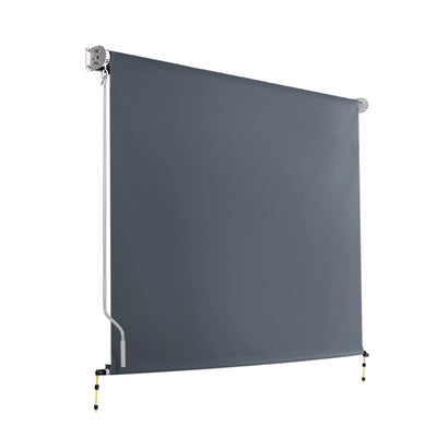 Instahut 2.1X2.5M Outdoor Blinds Awning Roll Down Canopy Retractable Outdoor Blinds Window Shade Grey