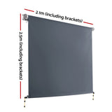 Instahut 2.1X2.5M Outdoor Blinds Awning Roll Down Canopy Retractable Outdoor Blinds Window Shade Gre