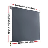 Instahut 2.4X2.5M Outdoor Blinds Awning Roll Down Canopy Retractable Outdoor Blinds Window Shade Gre