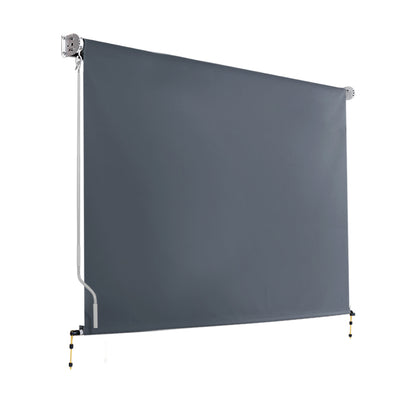 Instahut 2.7X2.5M Outdoor Blinds Awning Roll Down Canopy Retractable Outdoor Blinds Window Shade Grey