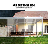 Instahut Outdoor Blinds Transparent Roll Down Awning Window Shade 1.4X2.4M - Rear View