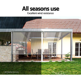 Instahut 1.5X2.4M Outdoor Blinds Clear Roll Down Awning Retractable Outdoor Blinds Water Wind Proof Transparent - Rear View