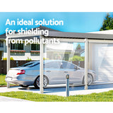 Instahut 1.5X2.4M Outdoor Blinds Clear Roll Down Awning Retractable Outdoor Blinds Water Wind Proof Transparent - Close-Up Angle