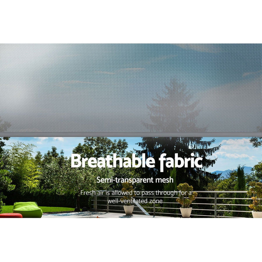 Instahut grey outdoor roll down blind, 3m x 2.5m retractable screen, image 6