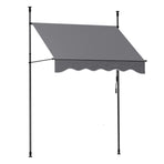 Instahut Window Fixed Pivot Arm Awning Outdoor Door Canopy 2X1.8M Grey