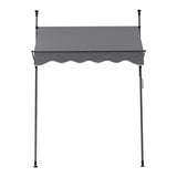 Instahut Window Fixed Pivot Arm Awning Outdoor Door Canopy 2X1.8M Grey - Side View