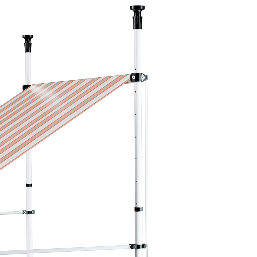Instahut Window Fixed Pivot Arm Awning Outdoor Door Canopy 2X1.8M Beige/Brown, image 3