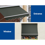 Instahut Window Fixed Pivot Arm Awning Outdoor Blinds Retractable Canopy1.5X2.1M - 45-Degree Angle