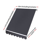 Instahut Window Fixed Pivot Arm Awning Outdoor Blinds Retractable Canopy1.8X2.1M - Front View