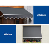 Instahut Window Fixed Pivot Arm Awning Outdoor Blinds Retractable Canopy1.8X2.1M - 45-Degree Angle