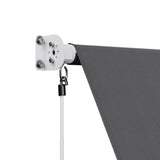 Instahut Retractable Fixed Pivot Arm Window Awning Outdoor Blinds 2.1X2.1M Grey - Side View